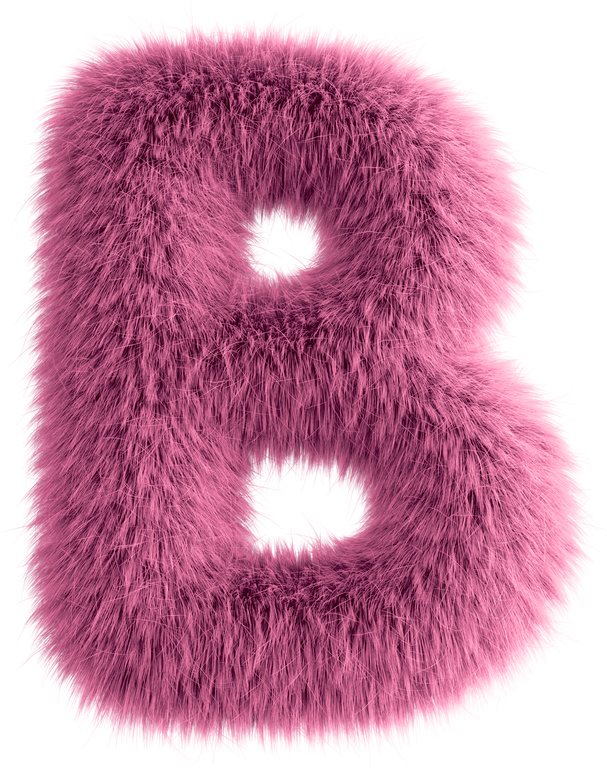 Pink 3D Fluffy Letter B