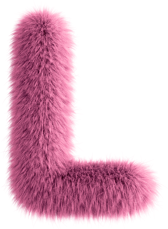 Pink 3D Fluffy Letter L