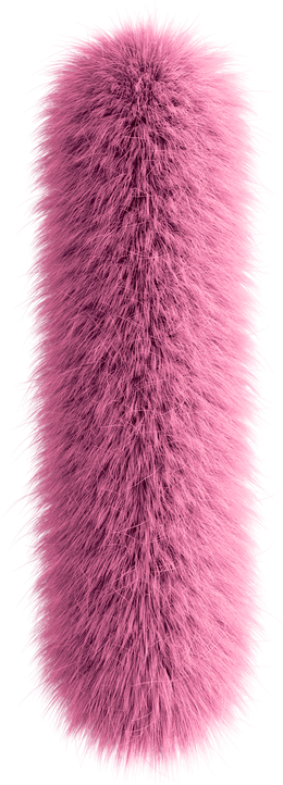 Pink 3D Fluffy Letter I