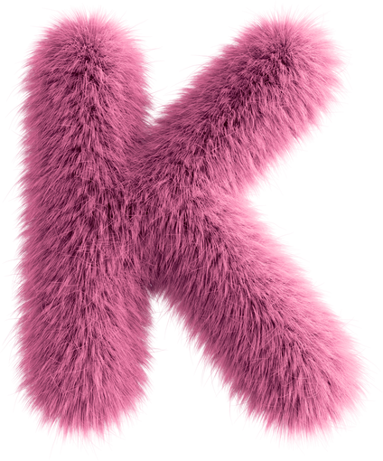 Pink 3D Fluffy Letter K