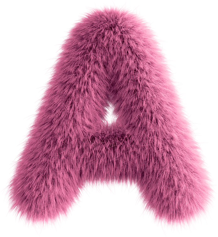 Pink 3D Fluffy Letter A