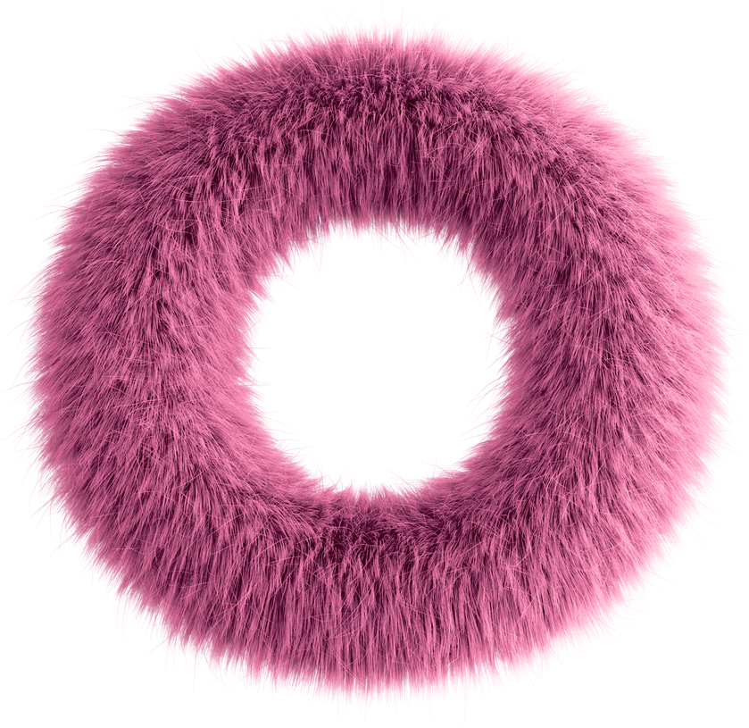 Pink 3D Fluffy Letter O