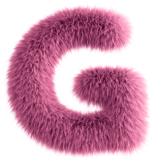 Pink 3D Fluffy Letter G